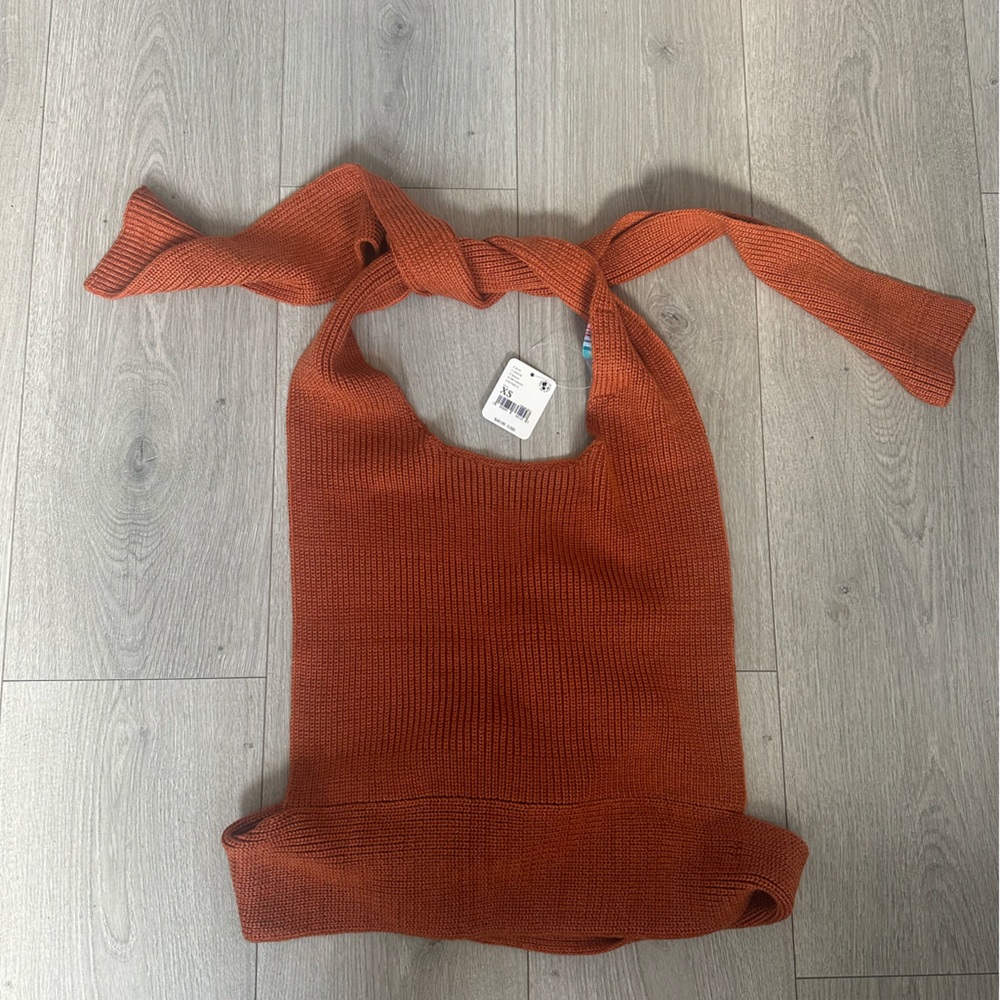 Rust Orange Open Back Women's Sweater